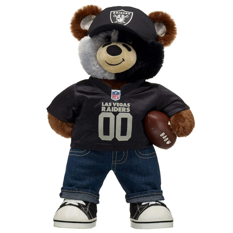 Las Vegas Raiders™ Football Teddy Bear Fan Hat and Football Gift Set