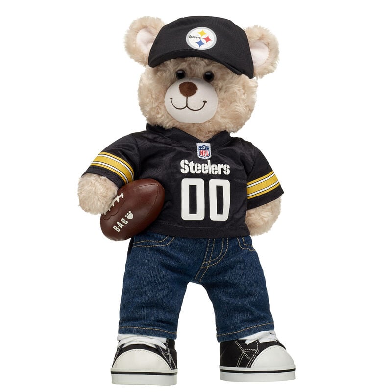 Happy Hugs Teddy Bear Pittsburgh Steelers™ Fan Hat and Football Gift Set