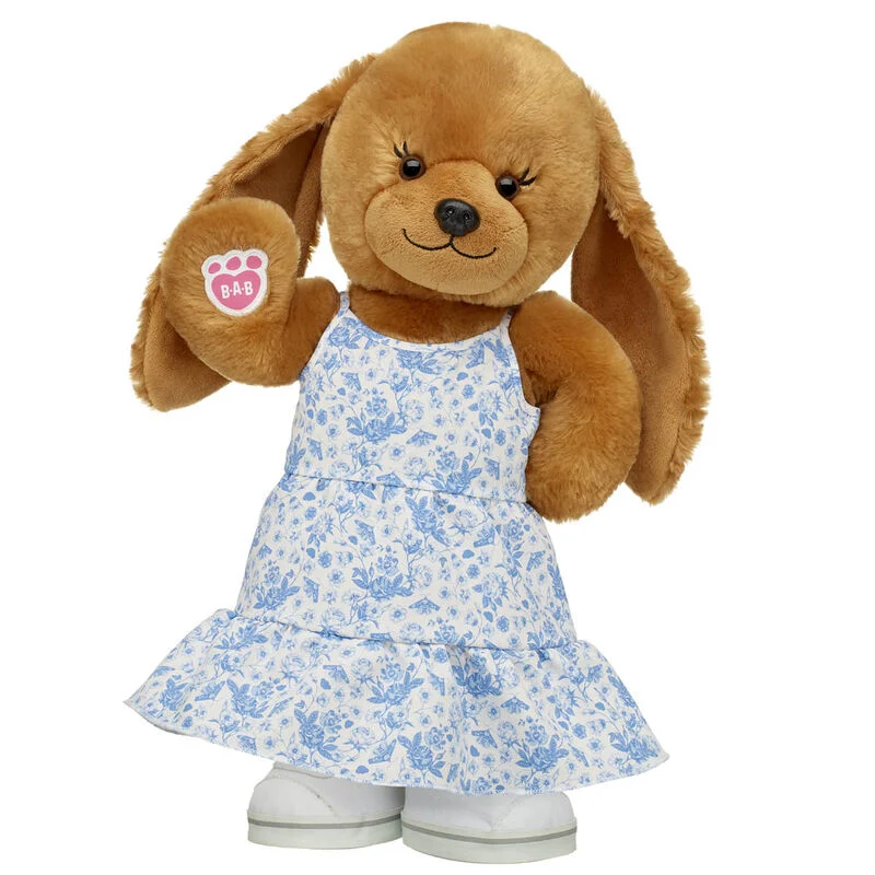Barkleigh™ Dog Stuffed Animal Blue Floral Dress Gift Set