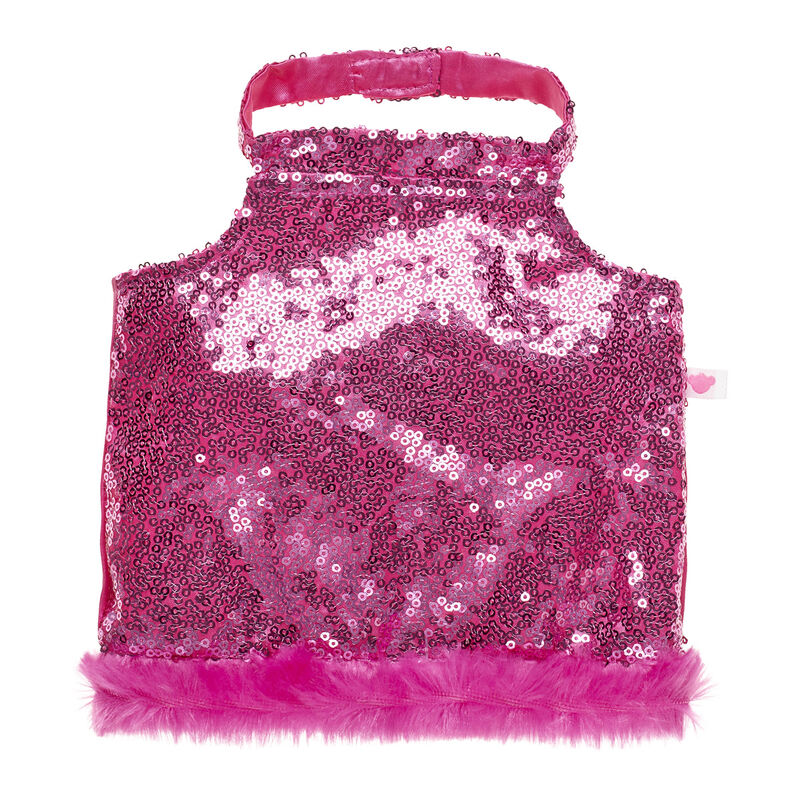 Pink Sequin Halter Dress