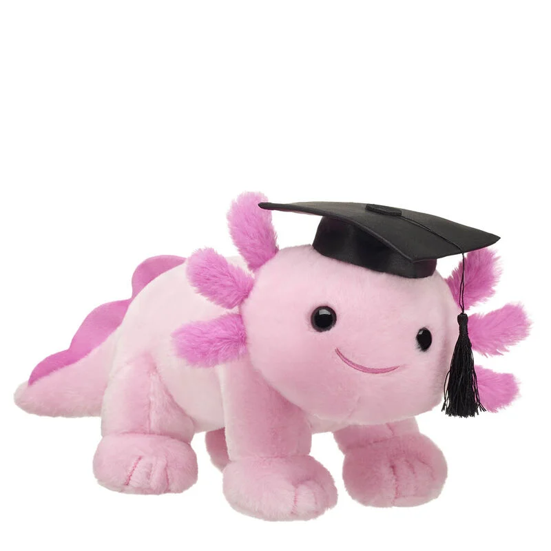 Pink Axolotl Stuffed Animal Graduation Bundle