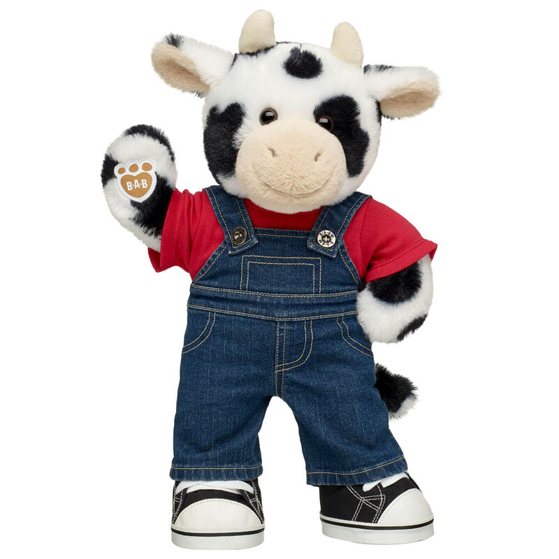 Cuddly Cow Stuffed Animal Overalls Gift Set