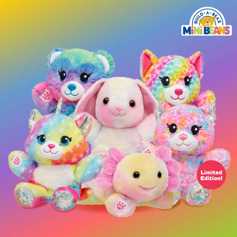 Build-A-Bear Mini Beans® Rainbow Kittycorn Plush